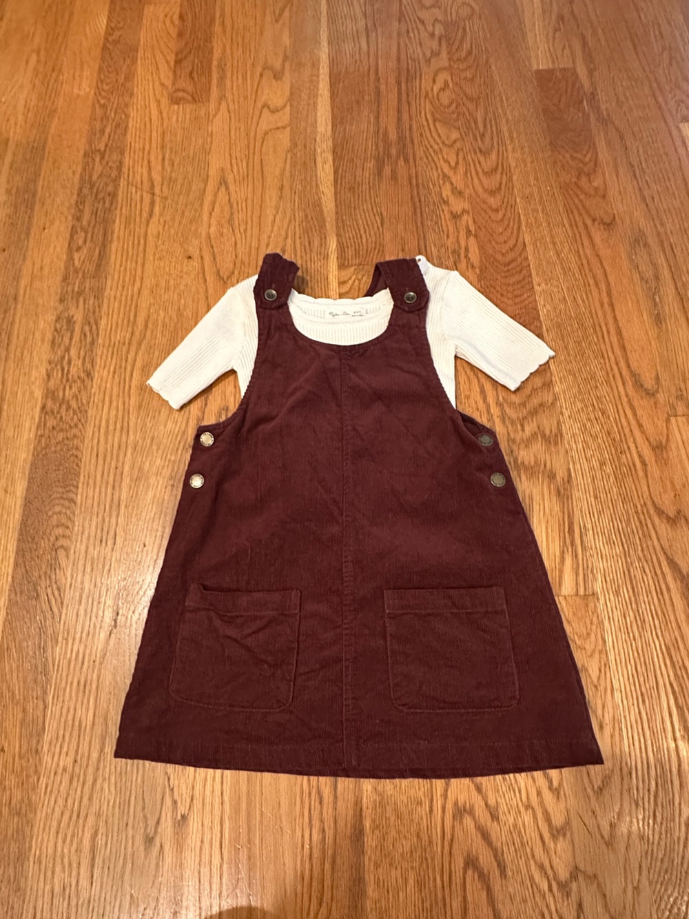 Rylee + Cru Burgundy Corduroy Pinafore Dress